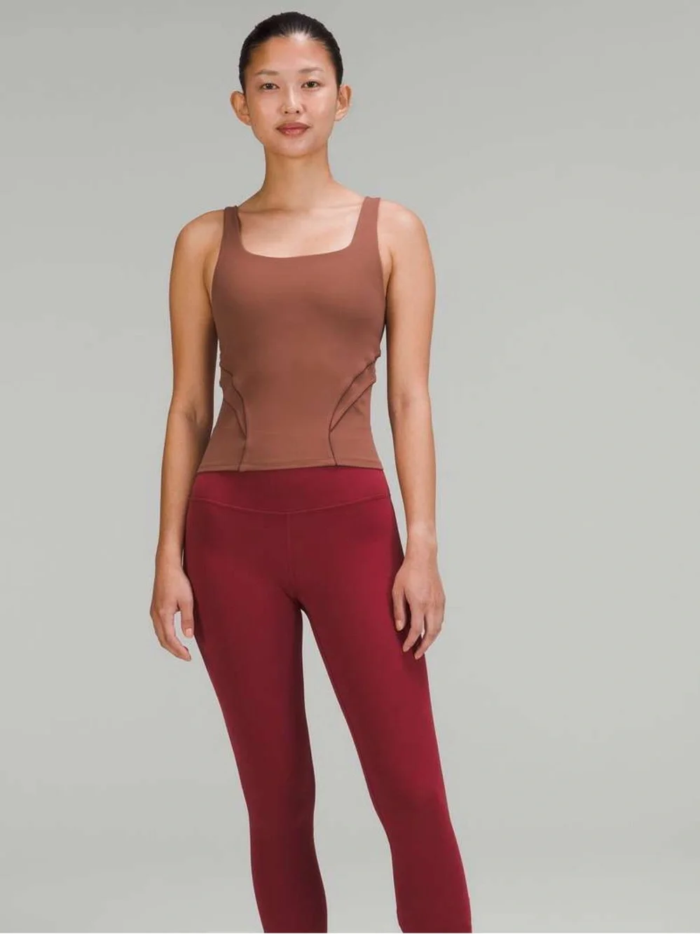 Lululemon Nulu and Mesh Back Shelf-Bra Yoga Tank Top 8 Brown